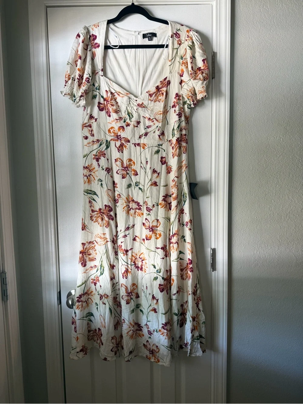 Lulus Parisian Picnic cream floral dress - Picture 3 of 6
